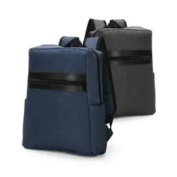 Mochila com Porta Notebook Mescla e Couro Sintético